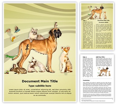 Animals Pets Editable Word Template