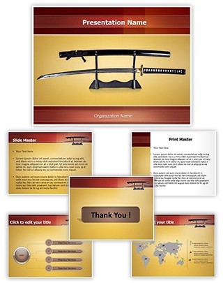 Japanese Samurai Sword Editable PowerPoint Template