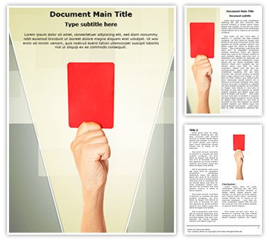 Referee Penalty Red Card Editable Word Template