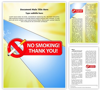 No smoking Thank you Editable Word Template