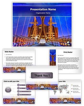 Salford Quays Lift Bridge Editable PowerPoint Template