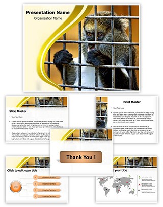 Monkey in Cage Editable PowerPoint Template