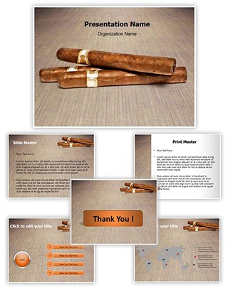 Smoking Cigars Editable PowerPoint Template