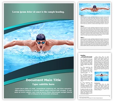 Swimmer Butterfly Stroke Editable Word Template