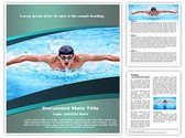 Swimmer Butterfly Stroke Editable PowerPoint Template