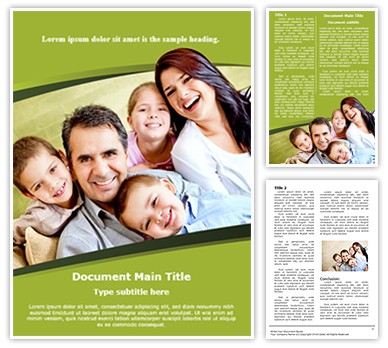 Smiling Family Editable Word Template