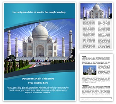 Indian Taj Mahal Editable Word Template