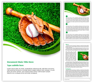 Baseball Sports Editable Word Template