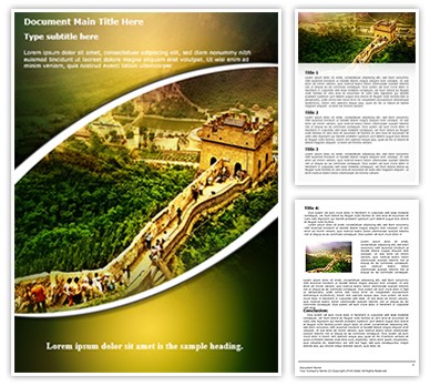 Great Wall of China Editable Word Template