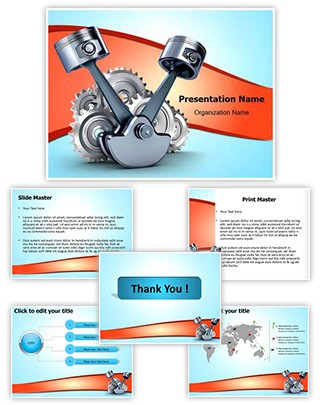 Pistons and gears Editable PowerPoint Template