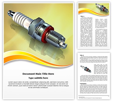 Spark Plug Editable Word Template