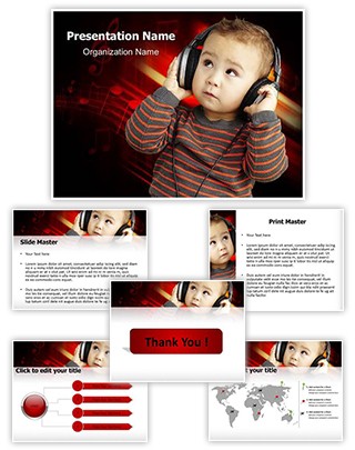 Child and Music Editable PowerPoint Template