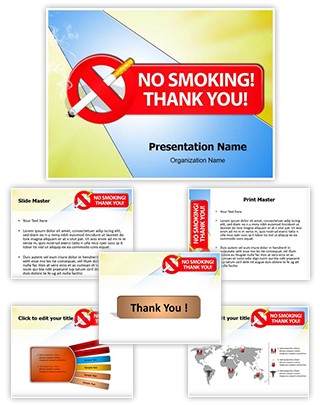 No smoking Thank You Editable PowerPoint Template