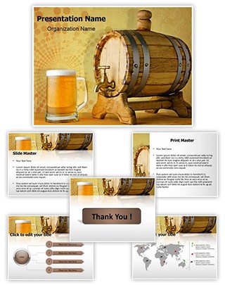 Beer and barrel Editable PowerPoint Template