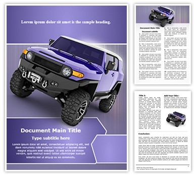 Sport Utility Vehicle Editable Word Template