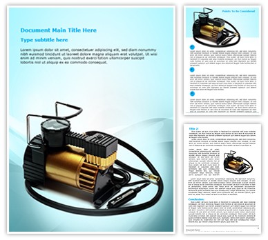 Car Air Compressor Editable Word Template