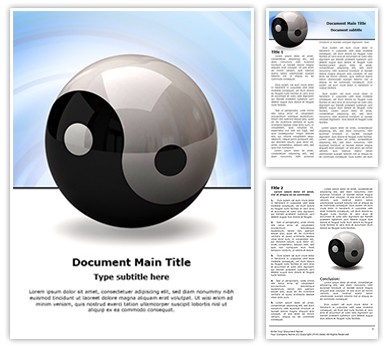 Ying yang symbol Editable Word Template