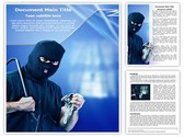 Thief Burglar Stealing Editable PowerPoint Template