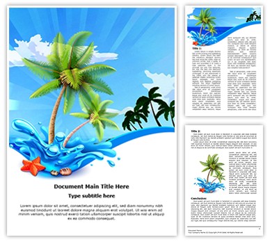 Beach Palms Editable Word Template