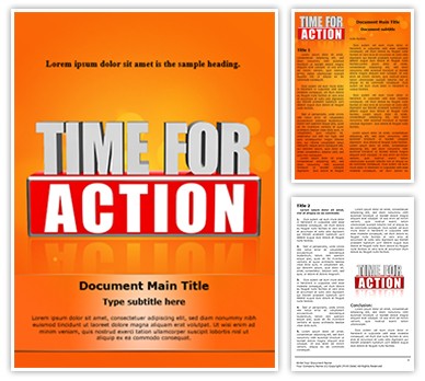 Time For Action Editable Word Template