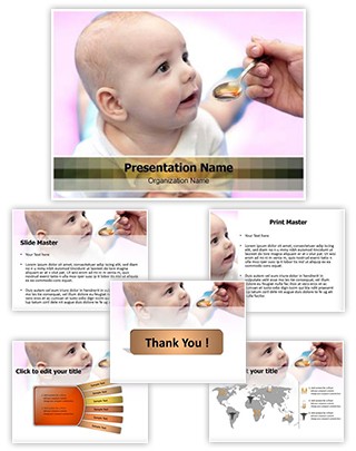 Baby Taking Medicine Editable PowerPoint Template