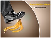 Foot on banana peel Editable PowerPoint Template