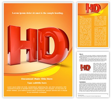 High Definition HD Editable Word Template