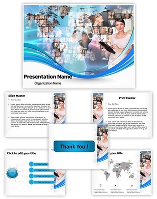 Global Communication Editable PowerPoint Template