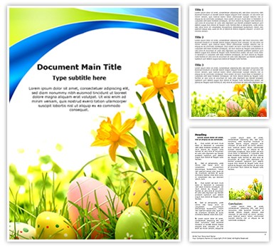 Easter Eggs Flowers Editable Word Template