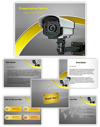 CCTV Security Camera Editable PowerPoint Template