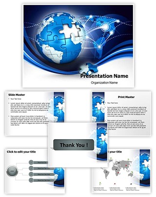 Globe Puzzle Editable PowerPoint Template