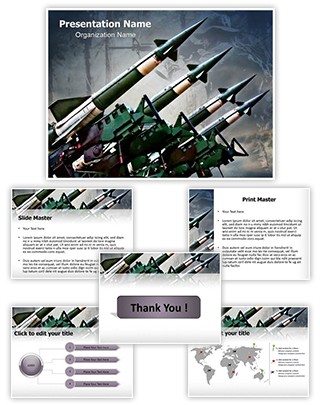 Antiaircraft Rockets Editable PowerPoint Template