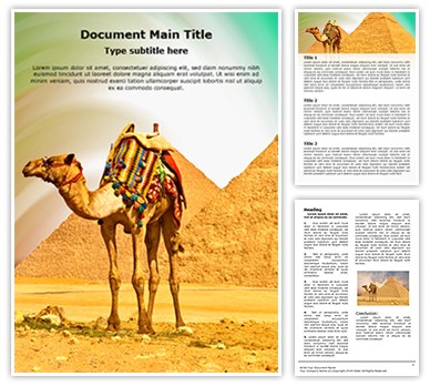 Pyramids Camel Editable Word Template