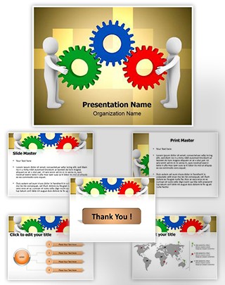 3D Human Gear Editable PowerPoint Template