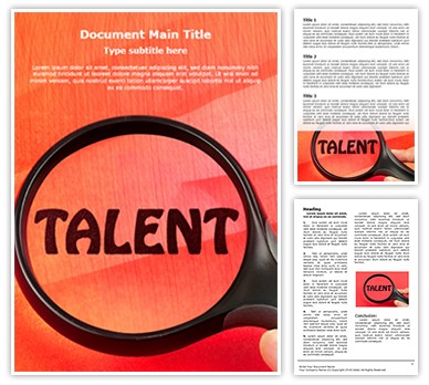 Talent Editable Word Template