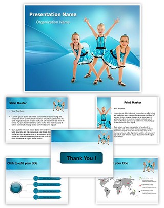 Tap Dancing Girls Editable PowerPoint Template