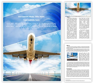 Airplane Takeoff Editable Word Template