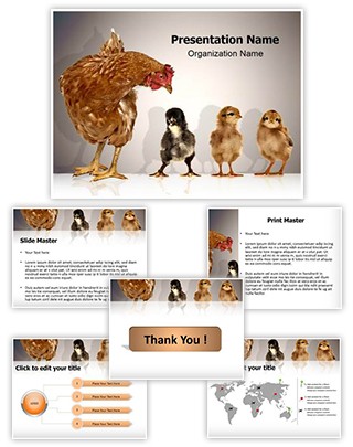 Hen with Chicks Editable PowerPoint Template