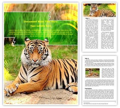 Bengal Tiger Editable Word Template