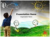 Child Drawing Editable PowerPoint Template