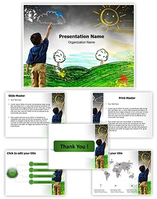 Child Drawing Editable PowerPoint Template