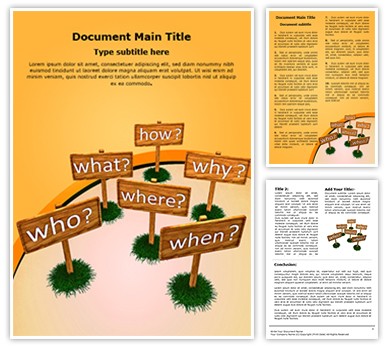 Five Ws Boards Editable Word Template