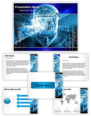 Digital Brain Editable PowerPoint Template