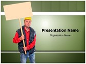 Protesting Worker Editable PowerPoint Template