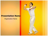 Cricket Bowler Editable PowerPoint Template