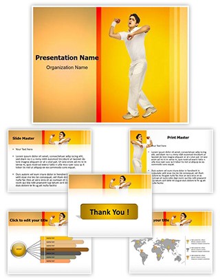 Cricket Bowler Editable PowerPoint Template