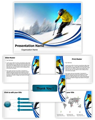 Skier Editable PowerPoint Template