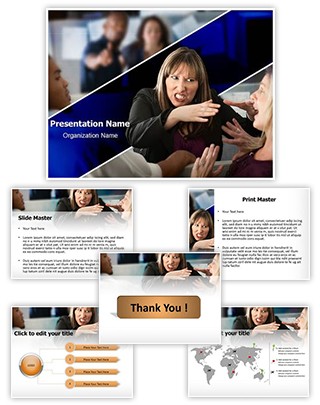 Office Fight Editable PowerPoint Template