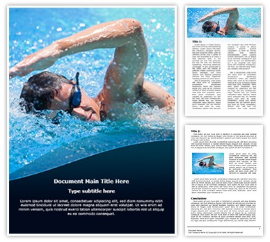 Swimming Athlete Editable Word Template