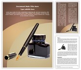 Fountain Pen Ink Editable PowerPoint Template